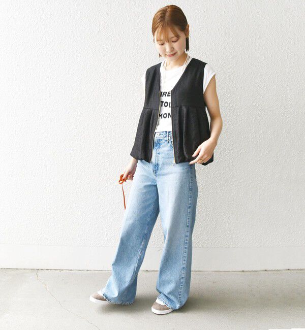 SHIPS for women「〈手洗い可能〉サテン タック バルーン ジレ」|ベスト・ジレ|