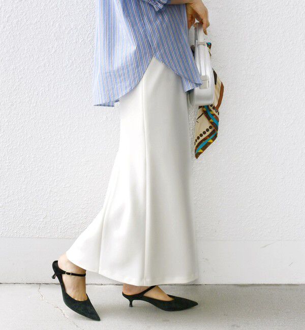 SHIPS for women「〈手洗い可能〉ニット ジョーゼット バック マーメイド スカート」|スカート|