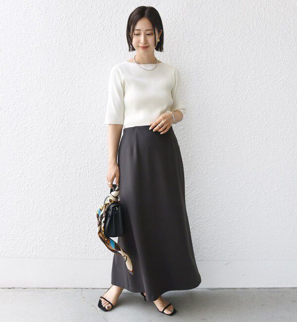 SHIPS for women「〈手洗い可能〉ニット ジョーゼット バック マーメイド スカート」|スカート|