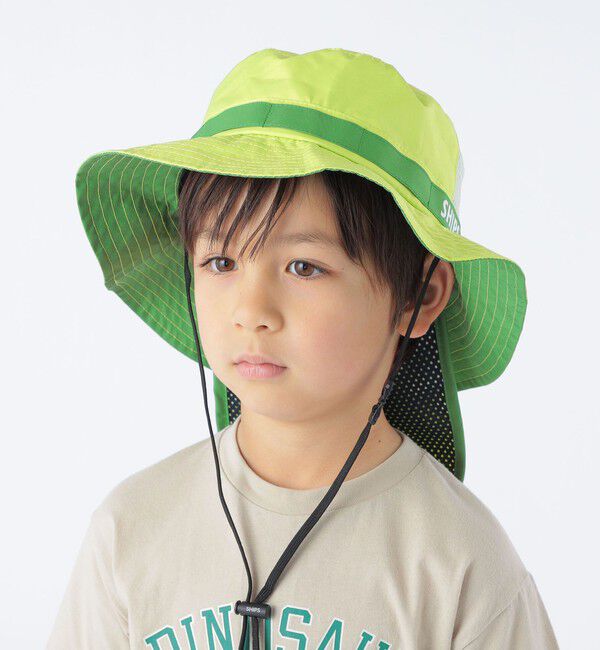 SHIPS KIDS「SHIPS KIDS:〈UVカット/撥水/吸水速乾〉サファリ ハット」|ハット|ライトグリーン
