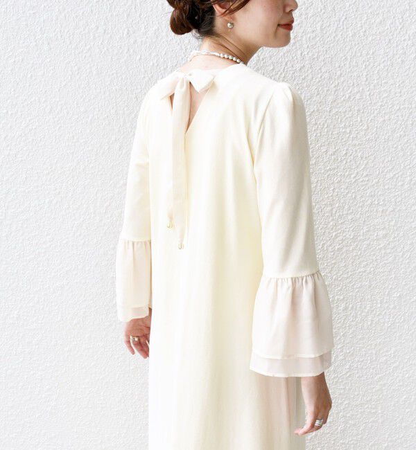 SHIPS for women「【WEB限定】〈手洗い可能〉バック リボン タック ワンピース」|ワンピース|