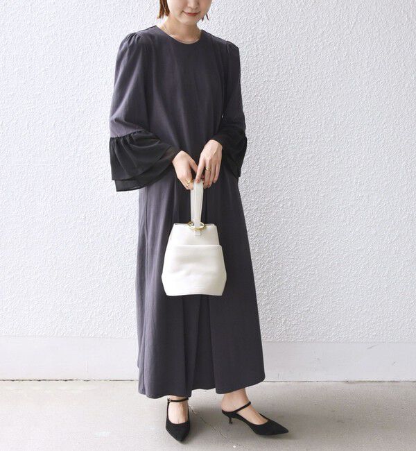 SHIPS for women「【WEB限定】〈手洗い可能〉バック リボン タック ワンピース」|ワンピース|