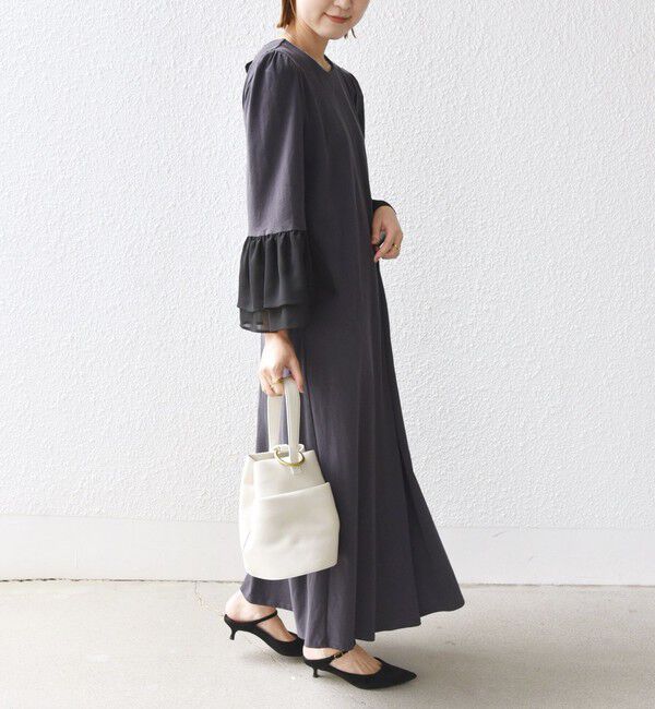 SHIPS for women「【WEB限定】〈手洗い可能〉バック リボン タック ワンピース」|ワンピース|