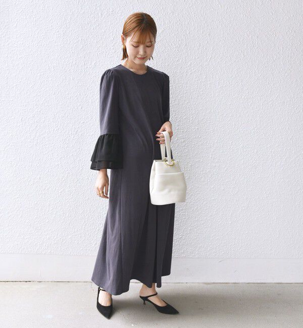 SHIPS for women「【WEB限定】〈手洗い可能〉バック リボン タック ワンピース」|ワンピース|