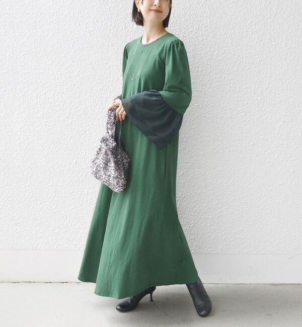 SHIPS for women「【WEB限定】〈手洗い可能〉バック リボン タック ワンピース」|ワンピース|