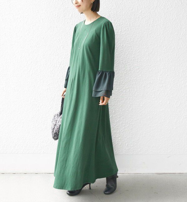 SHIPS for women「【WEB限定】〈手洗い可能〉バック リボン タック ワンピース」|ワンピース|