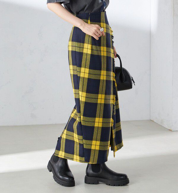 SHIPS for women「チェック フリンジ スカート」|スカート|