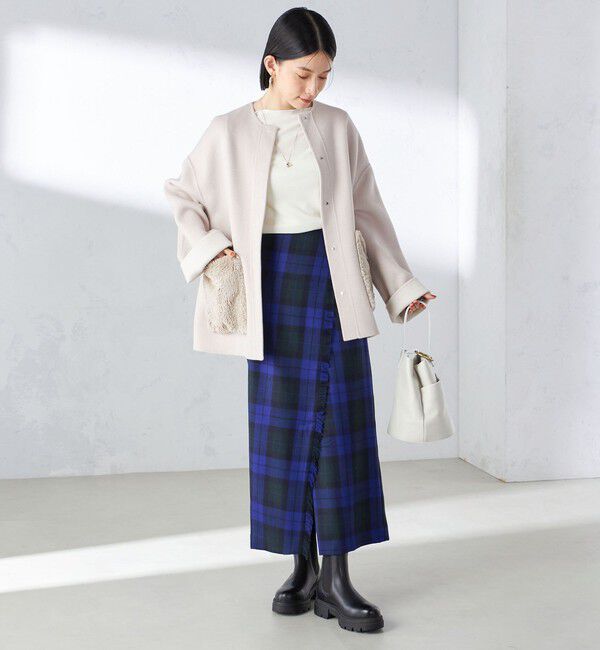 SHIPS for women「チェック フリンジ スカート」|スカート|