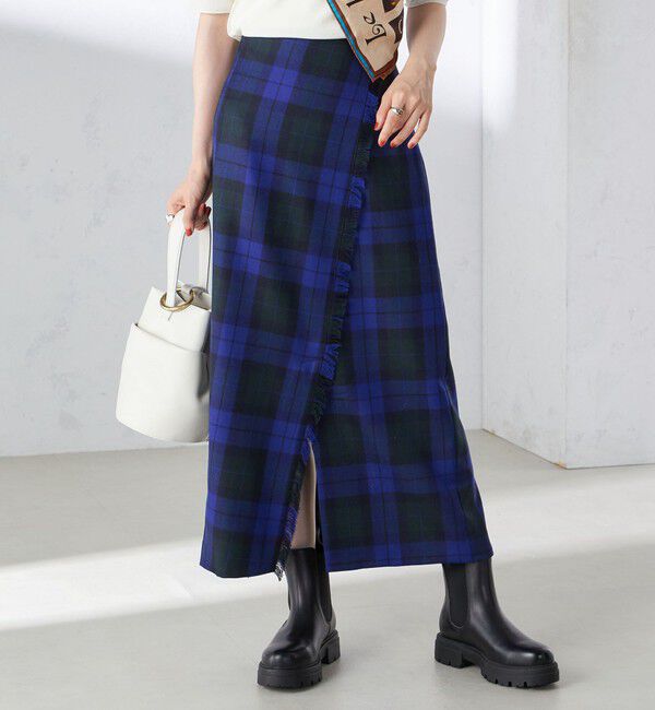 SHIPS for women「チェック フリンジ スカート」|スカート|
