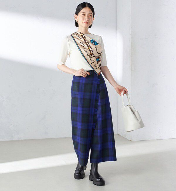 SHIPS for women「チェック フリンジ スカート」|スカート|