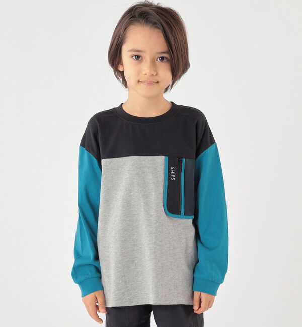 SHIPS KIDS「SHIPS KIDS:100～130cm /〈接触冷感/UVカット〉長袖 TEE」|Tシャツ・カットソー|グレー
