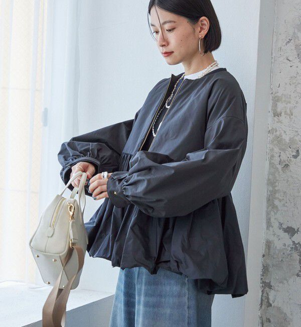 SHIPS for women「ペプラム バルーン 中綿 ブルゾン」|その他|ブラック