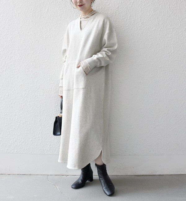 SHIPS any「【WEB限定】SHIPS any: USA コットン 裏起毛 ポケット スウェット ワンピース」|ワンピース|