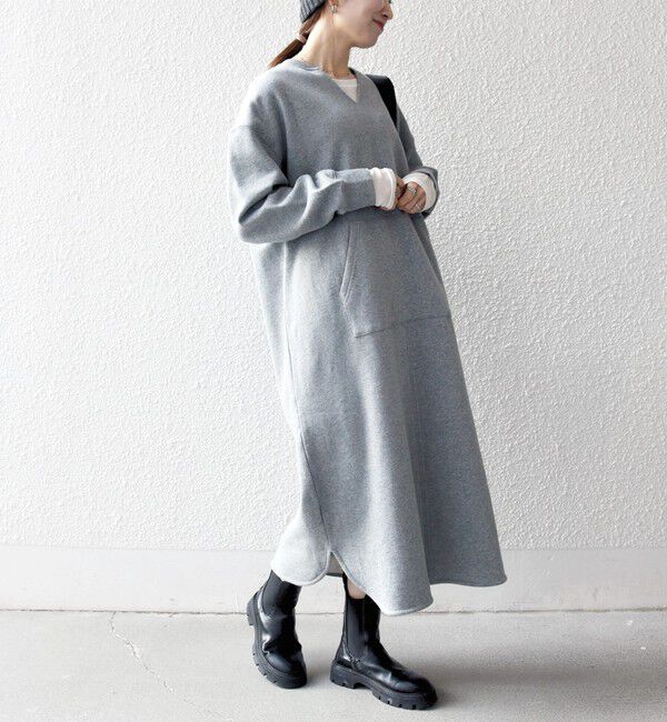 SHIPS any「【WEB限定】SHIPS any: USA コットン 裏起毛 ポケット スウェット ワンピース」|ワンピース|