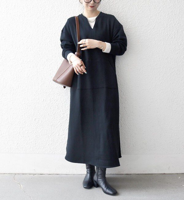 SHIPS any「【WEB限定】SHIPS any: USA コットン 裏起毛 ポケット スウェット ワンピース」|ワンピース|