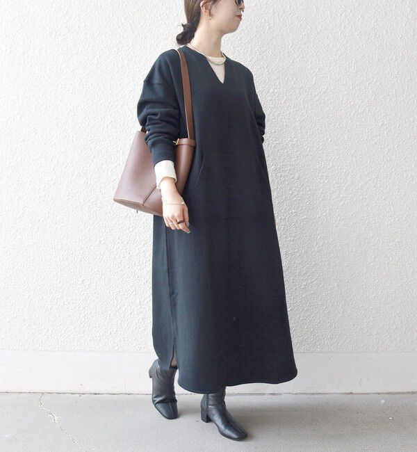 SHIPS any「【WEB限定】SHIPS any: USA コットン 裏起毛 ポケット スウェット ワンピース」|ワンピース|