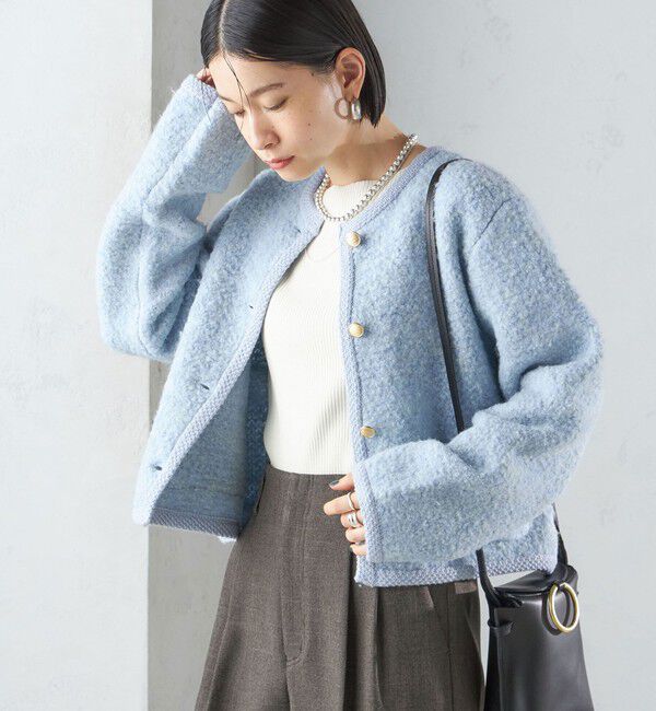 SHIPS for women「〈手洗い可能〉メタル釦 パイル ジャケット」|その他|ライトブルー