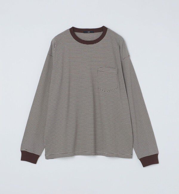 SHIPS「SHIPS: マイクロ ボーダー Tシャツ (ロンT)」|Tシャツ・カットソー|