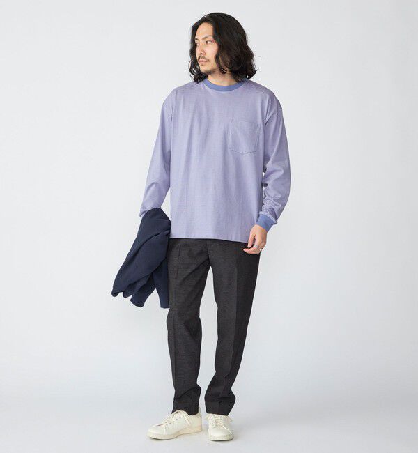 SHIPS「SHIPS: マイクロ ボーダー Tシャツ (ロンT)」|Tシャツ・カットソー|