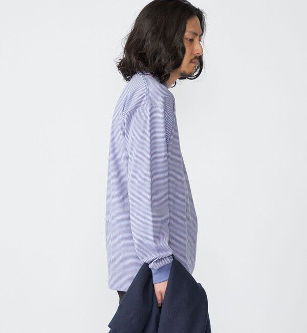 SHIPS「SHIPS: マイクロ ボーダー Tシャツ (ロンT)」|Tシャツ・カットソー|