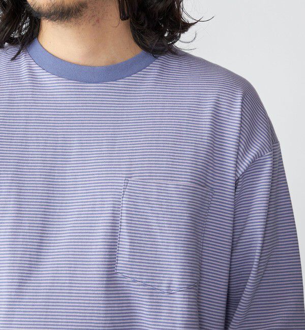 SHIPS「SHIPS: マイクロ ボーダー Tシャツ (ロンT)」|Tシャツ・カットソー|