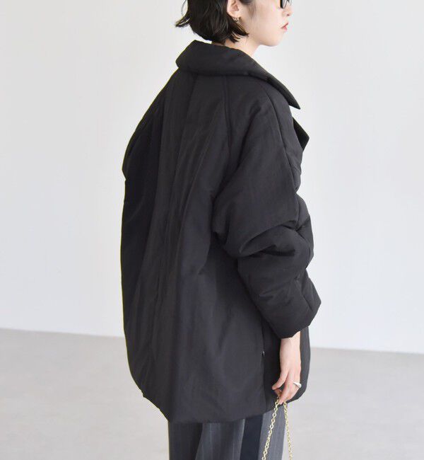 quaranciel「quaranciel: 中綿 テーラード ミドル ジャケット コート」|ダウン|