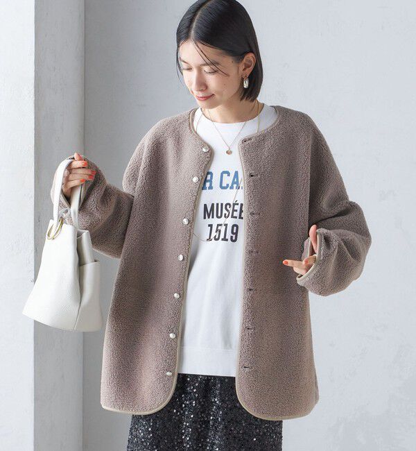 SHIPS for women「〈手洗い可能〉リバーシブル ボア &times; フリース ブルゾン」|ブルゾン・スタジャン|