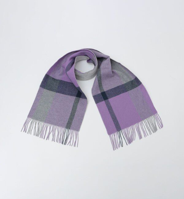 SHIPS「SHIPS: チェック カシミヤ ダブルフェイス マフラー」|ストール|