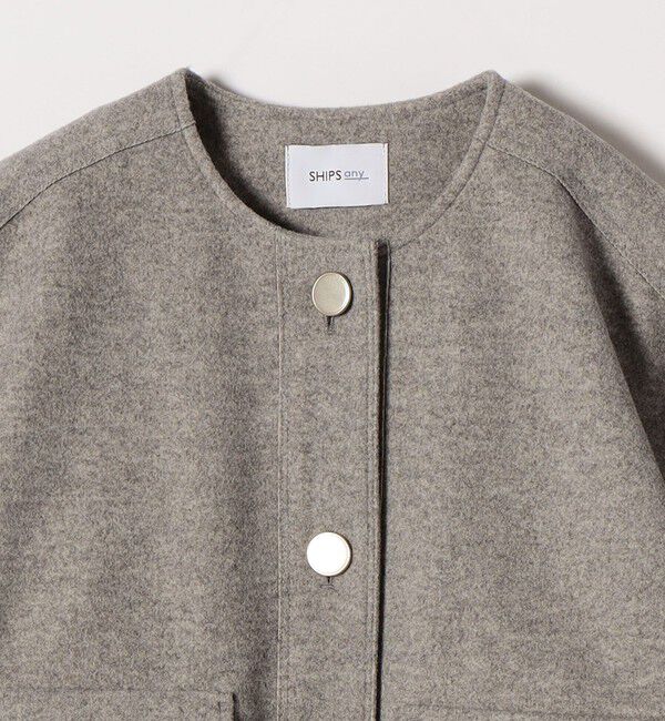 SHIPS any「SHIPS any: エア ニードル ポケット コンパクト ノーカラー ジャケット」|ノーカラージャケット|