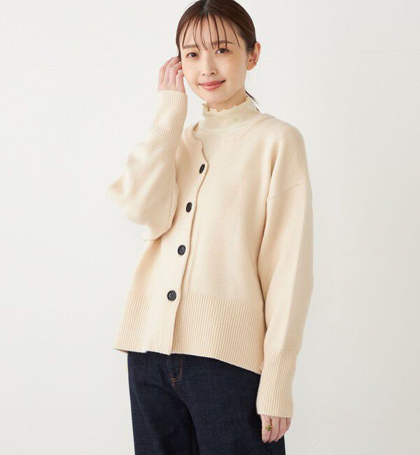 SHIPS Colors 「SHIPS Colors:〈手洗い可能〉フラッフィー キーネック カーディガン◇」|カーディガン|