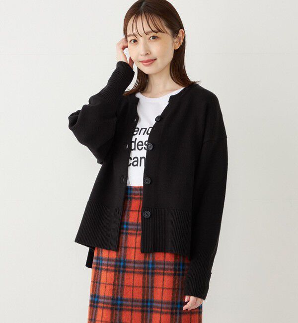 SHIPS Colors 「SHIPS Colors:〈手洗い可能〉フラッフィー キーネック カーディガン◇」|カーディガン|