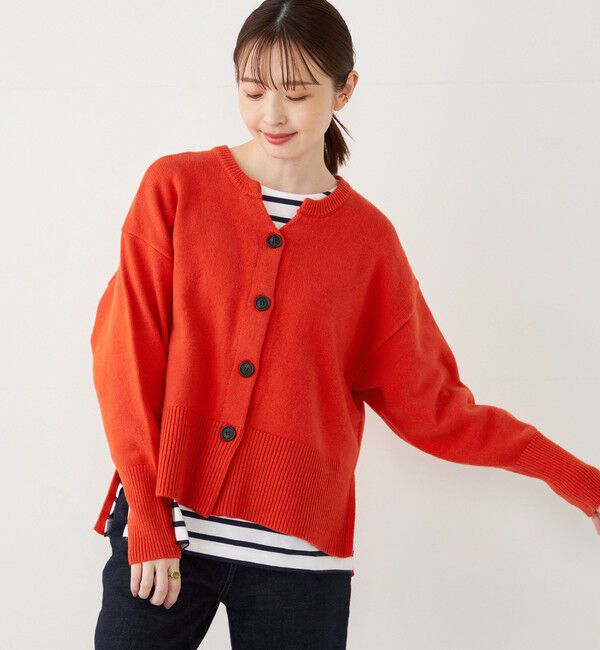 SHIPS Colors 「SHIPS Colors:〈手洗い可能〉フラッフィー キーネック カーディガン◇」|カーディガン|