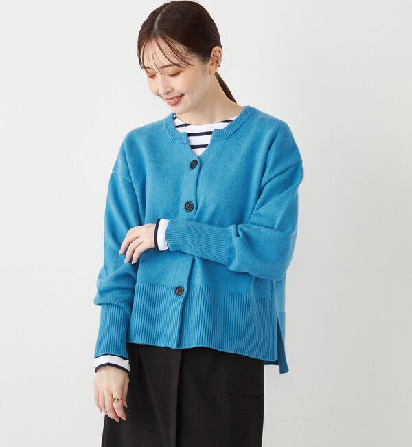 SHIPS Colors 「SHIPS Colors:〈手洗い可能〉フラッフィー キーネック カーディガン◇」|カーディガン|