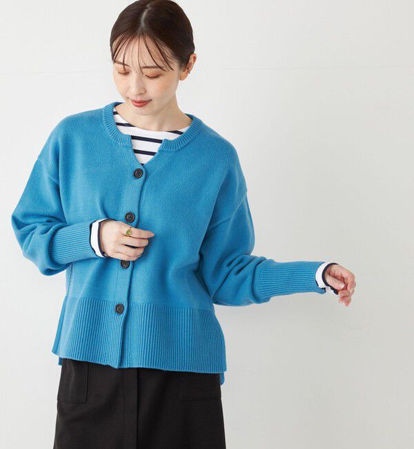 SHIPS Colors 「SHIPS Colors:〈手洗い可能〉フラッフィー キーネック カーディガン◇」|カーディガン|