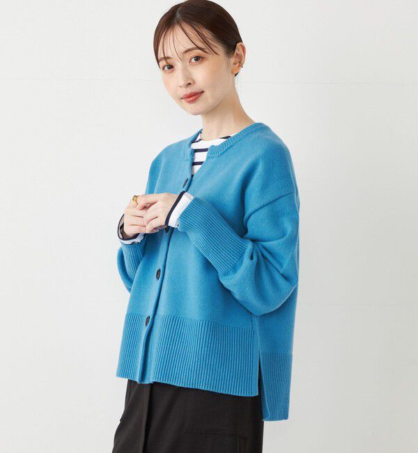 SHIPS Colors 「SHIPS Colors:〈手洗い可能〉フラッフィー キーネック カーディガン◇」|カーディガン|