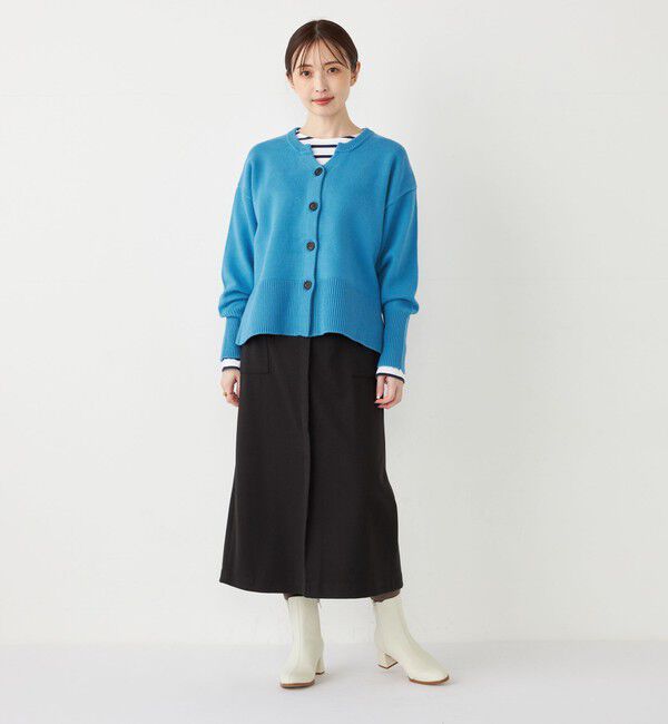 SHIPS Colors 「SHIPS Colors:〈手洗い可能〉フラッフィー キーネック カーディガン◇」|カーディガン|