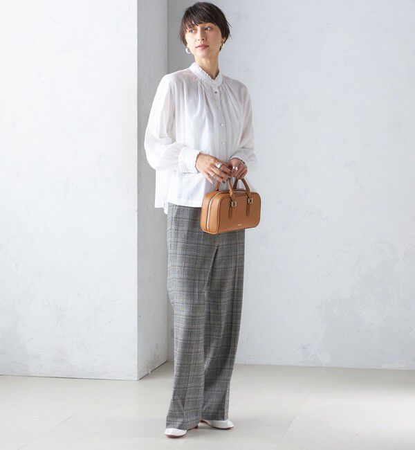 SHIPS for women「〈手洗い可能〉フリル ネック フロント ギャザー ブラウス」|シャツ・ブラウス|