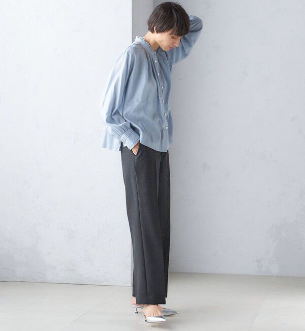 SHIPS for women「〈手洗い可能〉フリル ネック フロント ギャザー ブラウス」|シャツ・ブラウス|