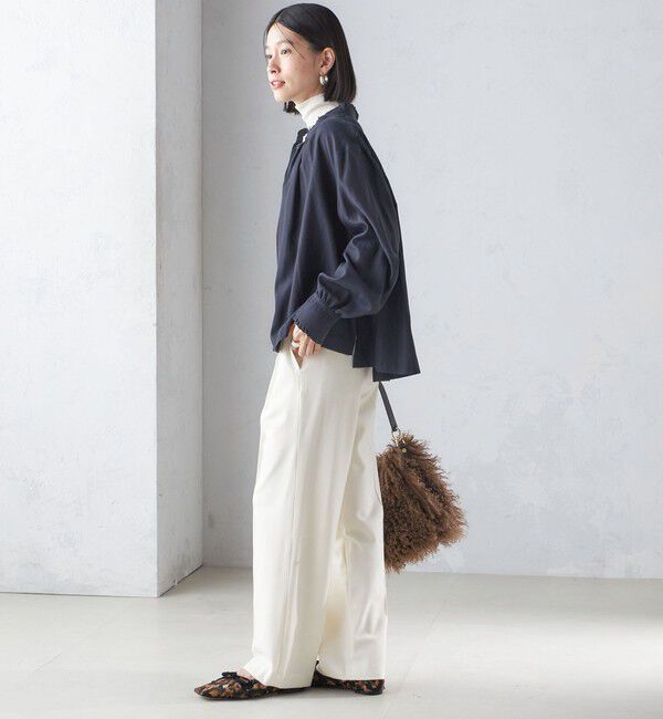 SHIPS for women「〈手洗い可能〉フリル ネック フロント ギャザー ブラウス」|シャツ・ブラウス|