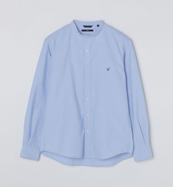 SHIPS「【WEB限定】SHIPS: 防シワ・吸水速乾 Drymix(R) ワンポイントロゴバンドカラーシャツ」|シャツ・ブラウス|