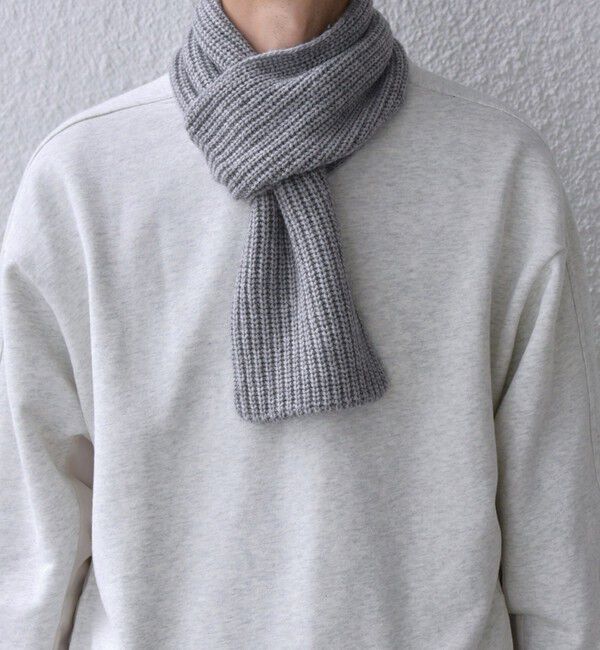 SHIPS any「SHIPS any: ウール / カシミヤ ホールガーメント ニット マフラー◇」|マフラー|グレー