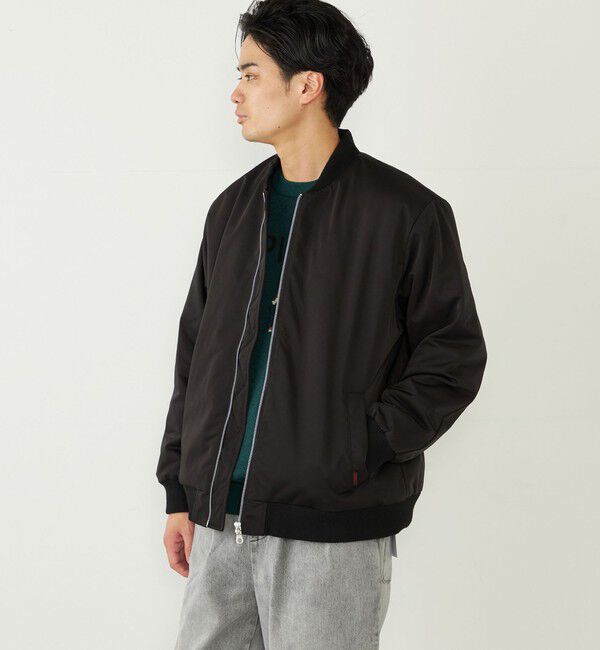 SHIPS Colors 「SHIPS Colors:〈撥水〉THERMOLITE(R) ボア ボマー ジャケット◇」|ブルゾン・スタジャン|ブラック