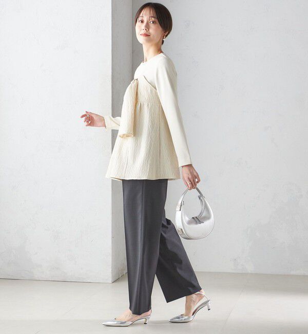 SHIPS for women「〈手洗い可能〉ジャカード ドッキング ビッグ リボン ブラウス」|シャツ・ブラウス|