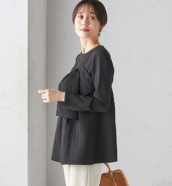 SHIPS for women「〈手洗い可能〉ジャカード ドッキング ビッグ リボン ブラウス」|シャツ・ブラウス|