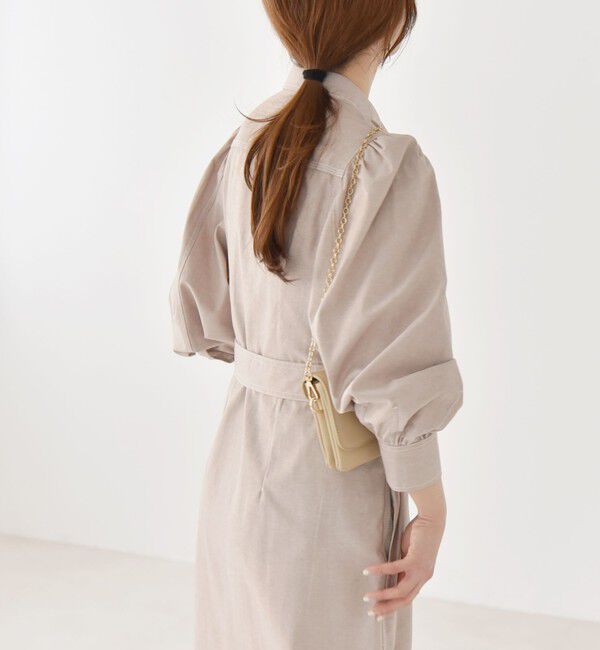 quaranciel「quaranciel:〈洗濯機可能〉シャンブレー パフ ロング シャツ ワンピース」|ワンピース|