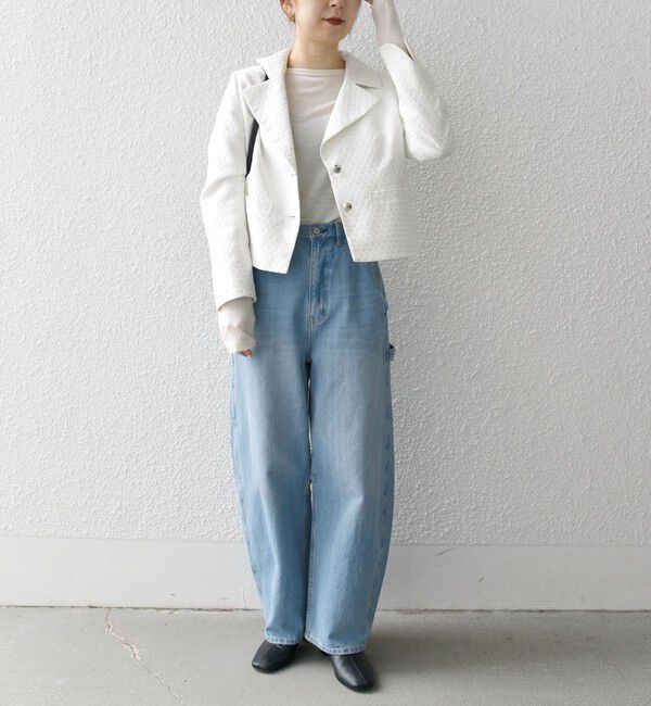 SHIPS any「SHIPS any:〈手洗い可能〉フラワー ジャカード ショート テーラード ジャケット」|テーラードジャケット|