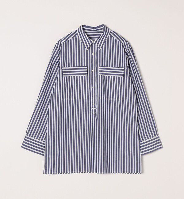 quaranciel「quaranciel:〈洗濯機可能〉REPREVE スキッパー ポケット チュニック シャツ」|シャツ・ブラウス|