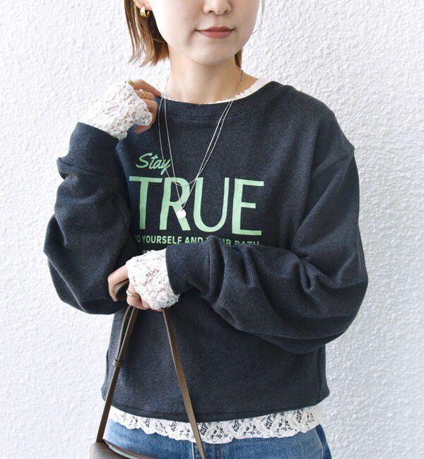 SHIPS for women「〈手洗い可能〉ラッセル レース クルーネック カットソー」|Tシャツ・カットソー|