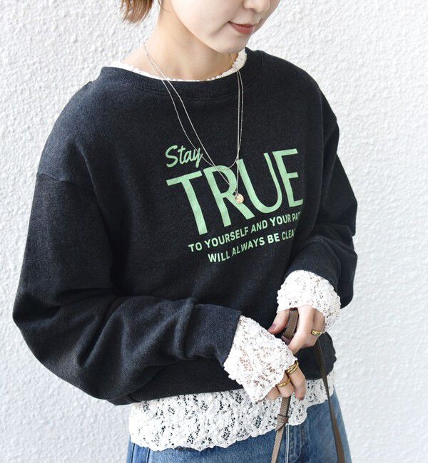 SHIPS for women「〈手洗い可能〉ラッセル レース クルーネック カットソー」|Tシャツ・カットソー|