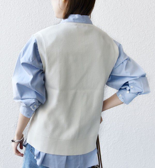 SHIPS for women「〈手洗い可能〉ワンポイント 刺繍 Vネック ベスト」|ベスト・ジレ|